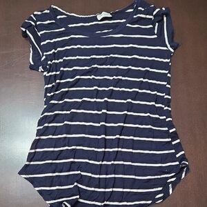 Free Kisses Navy and White Striped Tee